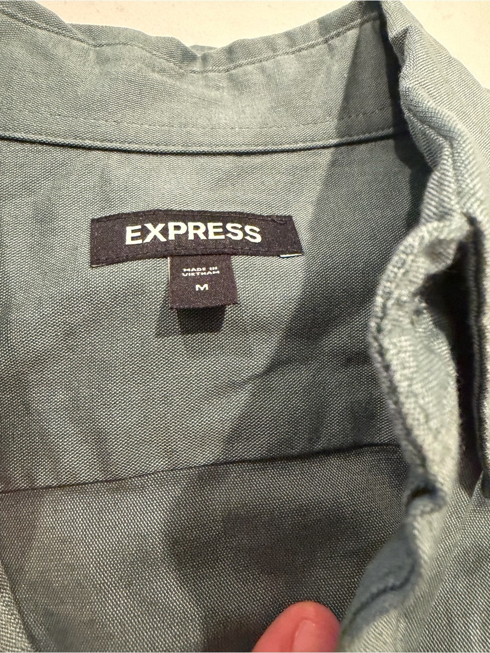Express Men’s Button-Down Shirt Bundle - Light Gray, Black, Green - Picture 4 of 9